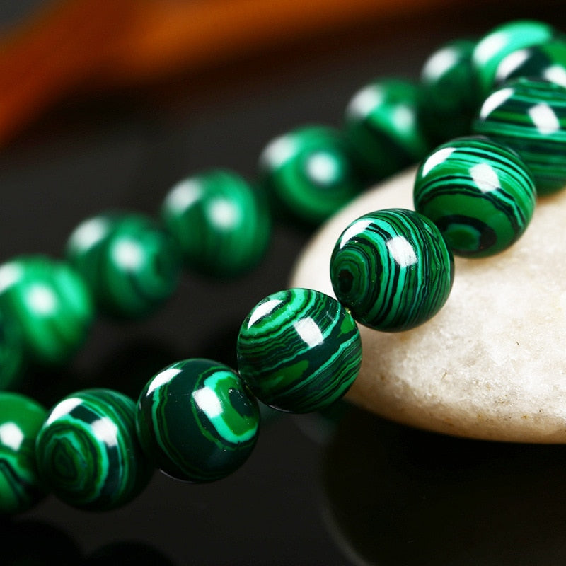 High Quality Fashion Green Malachite Men Bracelet