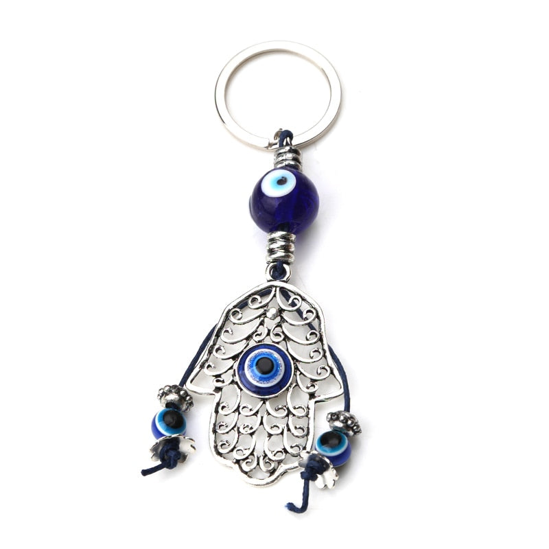 Turkey evil eye elephant hamsa hand  tree life glass beads keychain