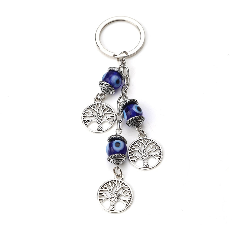 Turkey evil eye elephant hamsa hand  tree life glass beads keychain
