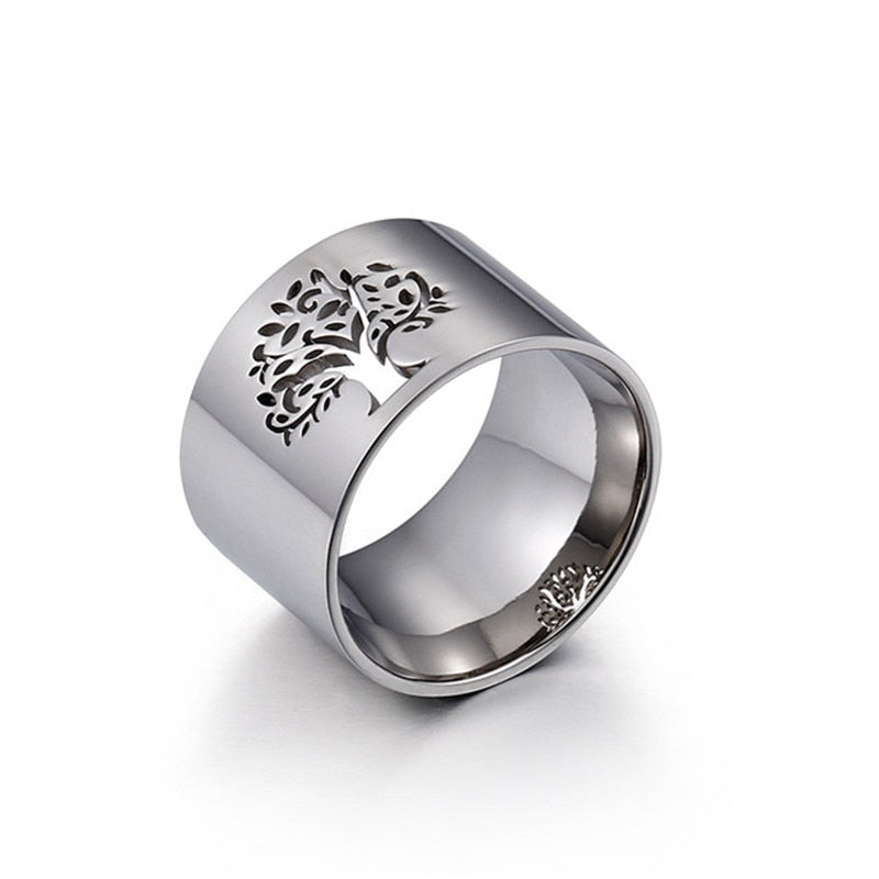 Stainless Steel Tree of Life Rings