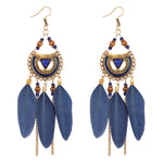 Feather Style Ethnic Boho Big Dangle Earring