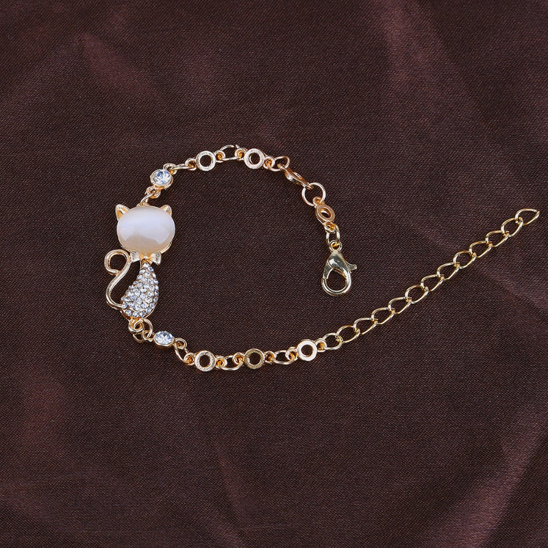 Rose Gold Alloy Lovely Cat Bracelets