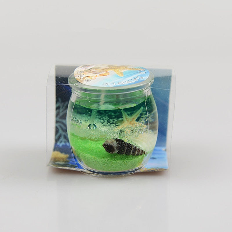 Marine jelly candle with glass jar