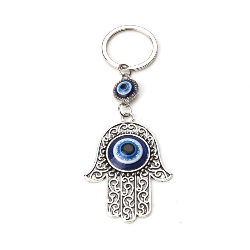 Turkey evil eye elephant hamsa hand  tree life glass beads keychain