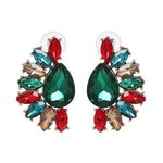 Zircon Leaf Crystal Water Drop Earrings