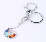 Reiki 7 Chakra Stones Keychain Tree of Life