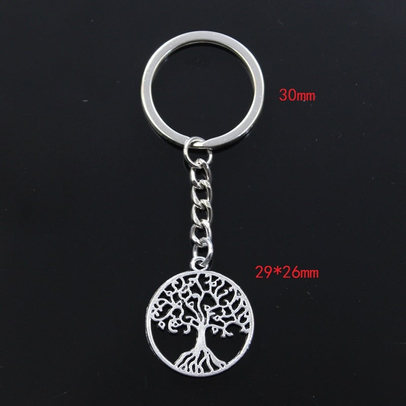 Life Tree Pendants DIY Men Car Keychain