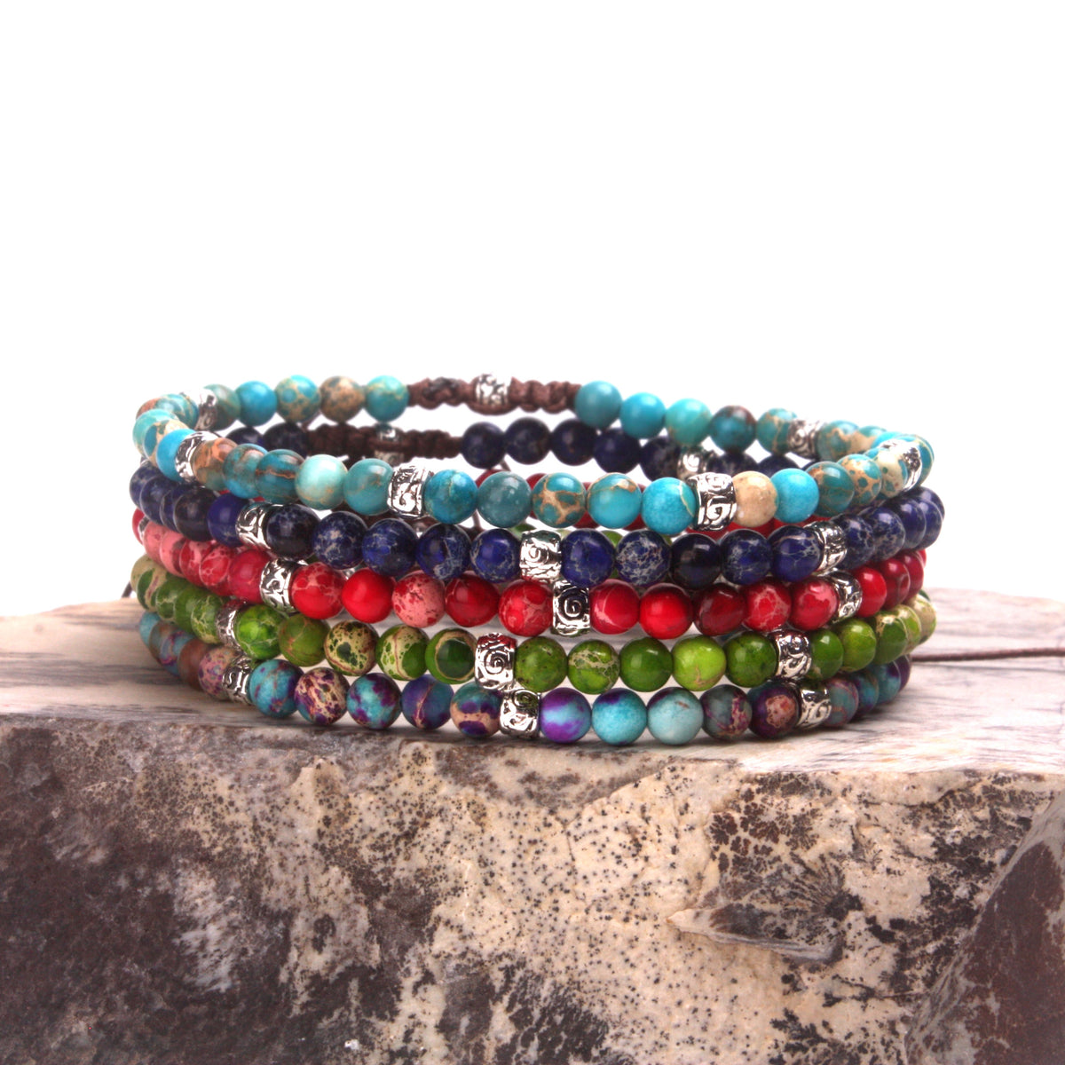 Beads Skinny Bracelets Stone Japser Yoga Fancy Friendship Bracelets