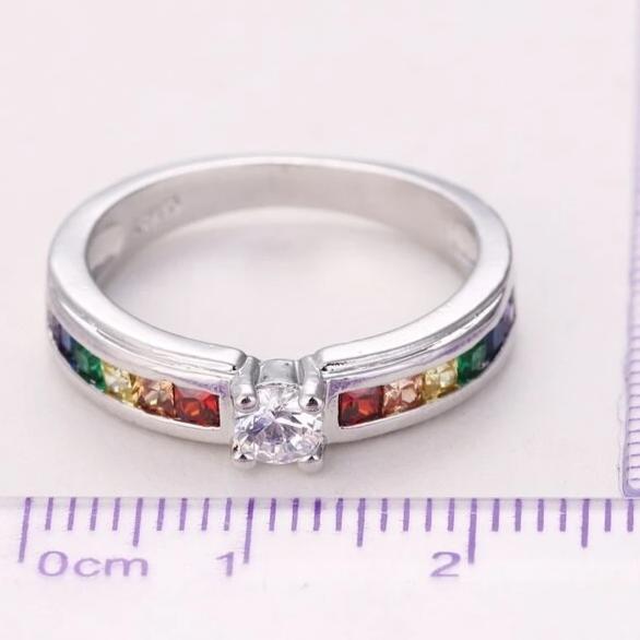 Colorized Crystal Women Wedding Rings