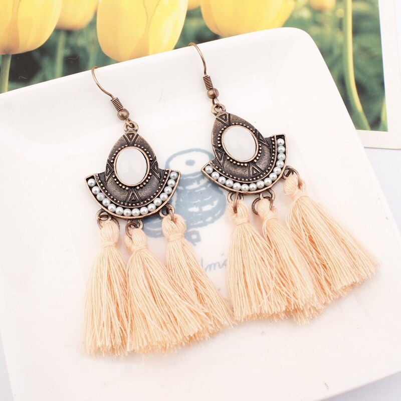 Tassel Earrings  Women Long Fringe Drop Earrings