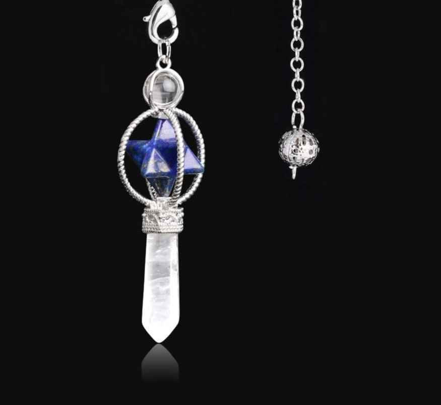 Dowsing Pendulum Quartz Natural Stone Crystal Pink Reiki Healing Pendula Pendant