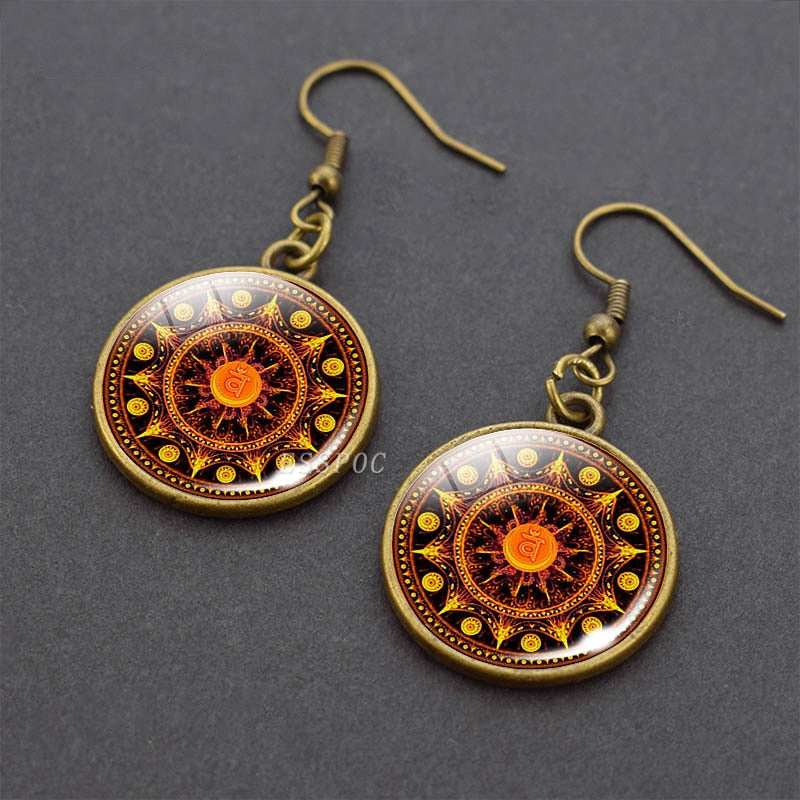 Sacred Geometry Dangle Hook Earrings