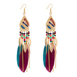 Feather Style Ethnic Boho Big Dangle Earring