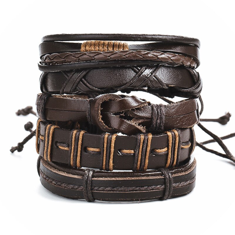 Leaf Feather Multilayer Leather Bracelet