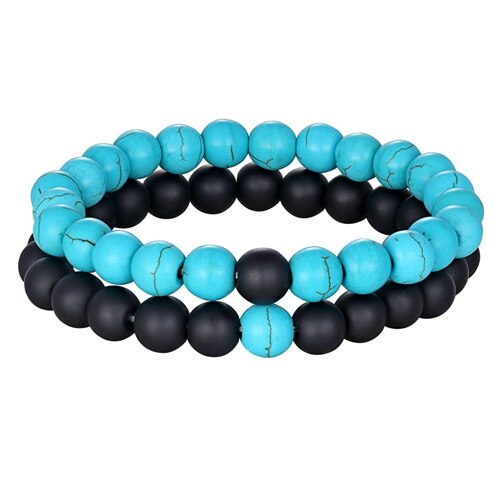 Couples Distance Bracelet Natural Stone Yoga Beaded Bracelet for Men Women