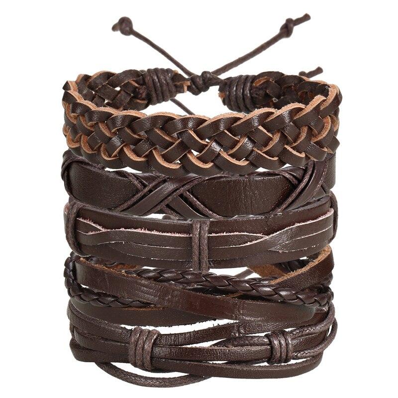 Leaf Feather Multilayer Leather Bracelet