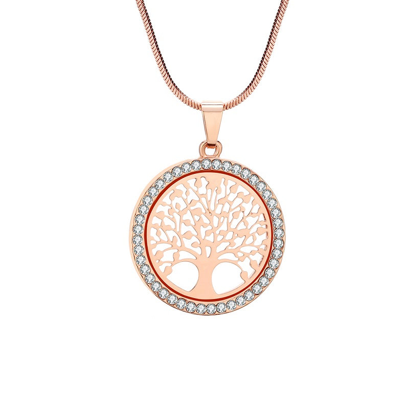 Hot Small Tree of Life Crystal Pendant Necklace for Women Gifts