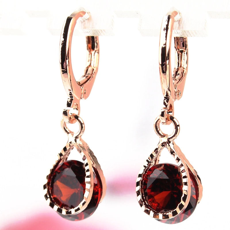 Drop CZ Crystal Earrings