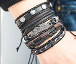 Leaf Feather Multilayer Leather Bracelet