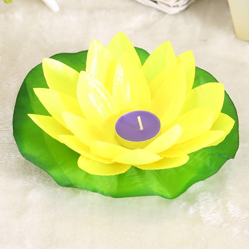 wishing  water floating candle light
