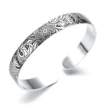 925 sterling silver Jewelry Lotus retro silver leaf black bracelet