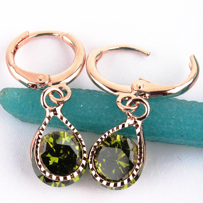 Drop CZ Crystal Earrings