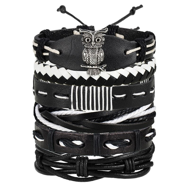 Leaf Feather Multilayer Leather Bracelet