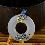 Round Gemstone White Jade Pendant