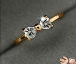 Crystal Rings Gold Color Finger Bow Ring