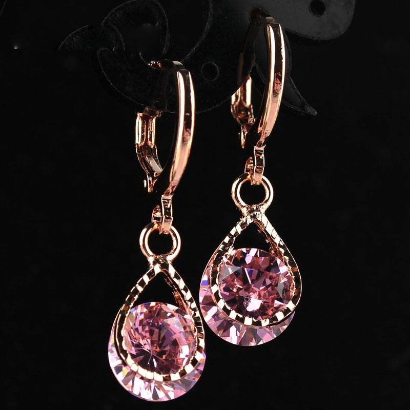 Drop CZ Crystal Earrings
