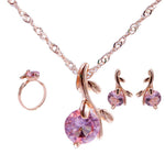 bridal gold color necklace earrings Ring