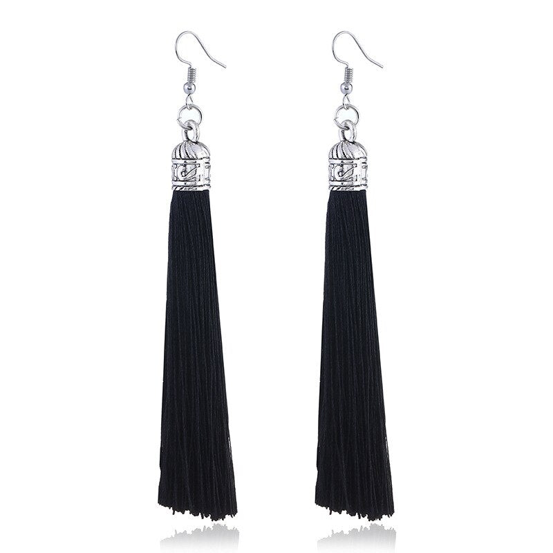 Tassel Earrings  Women Long Fringe Drop Earrings