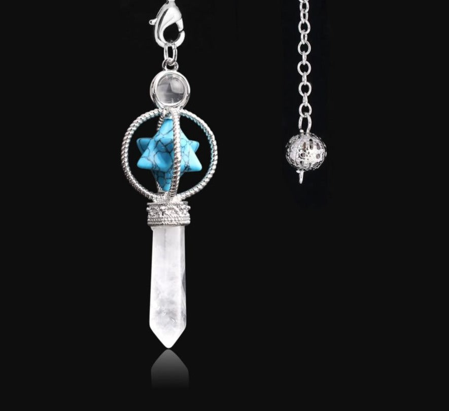 Dowsing Pendulum Quartz Natural Stone Crystal Pink Reiki Healing Pendula Pendant