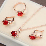 bridal gold color necklace earrings Ring
