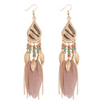 Feather Style Ethnic Boho Big Dangle Earring