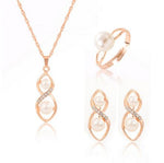 bridal gold color necklace earrings Ring