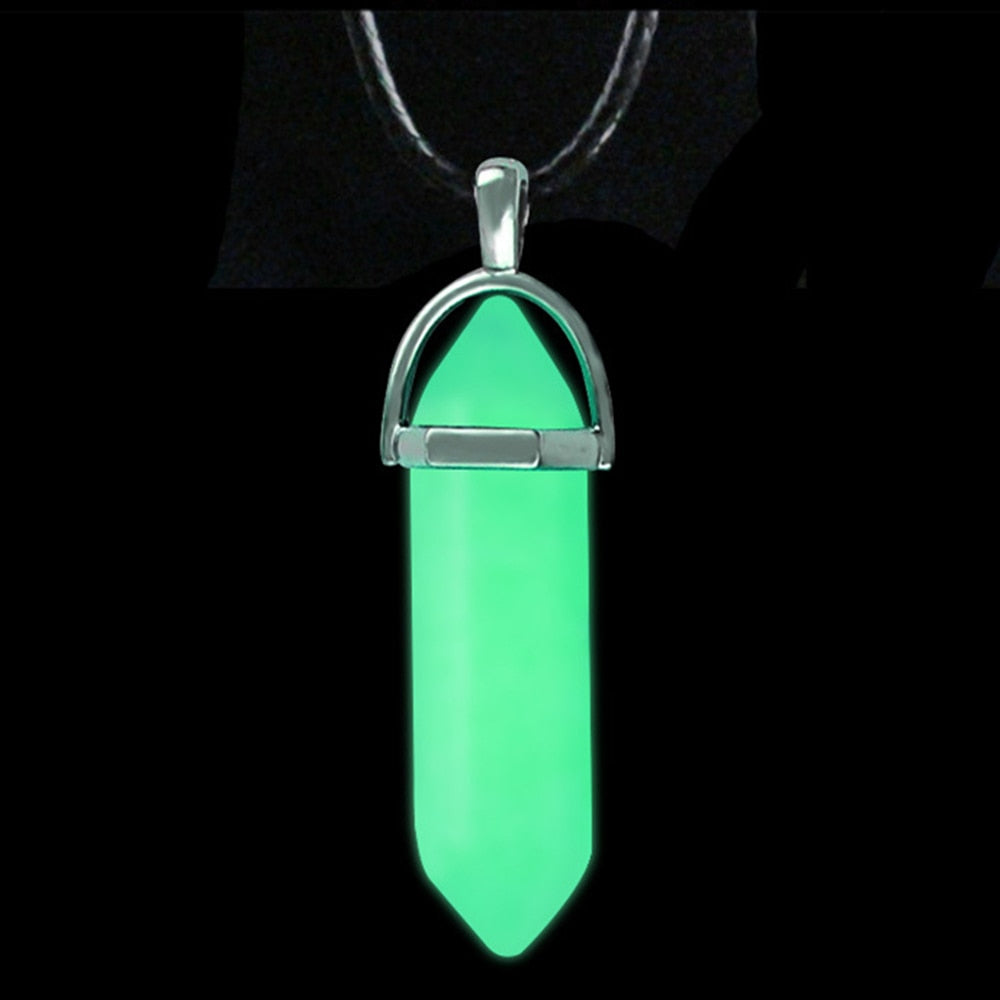 Luminous Stone Fluorescent Hexagonal Column Necklace