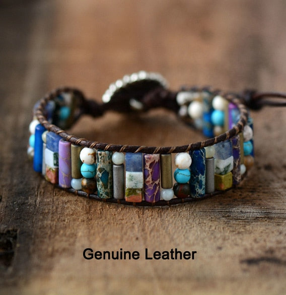 Single Leather Wrap Women Bracelet