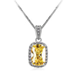 Gemstone Birthstone White Gold Pendant Necklace