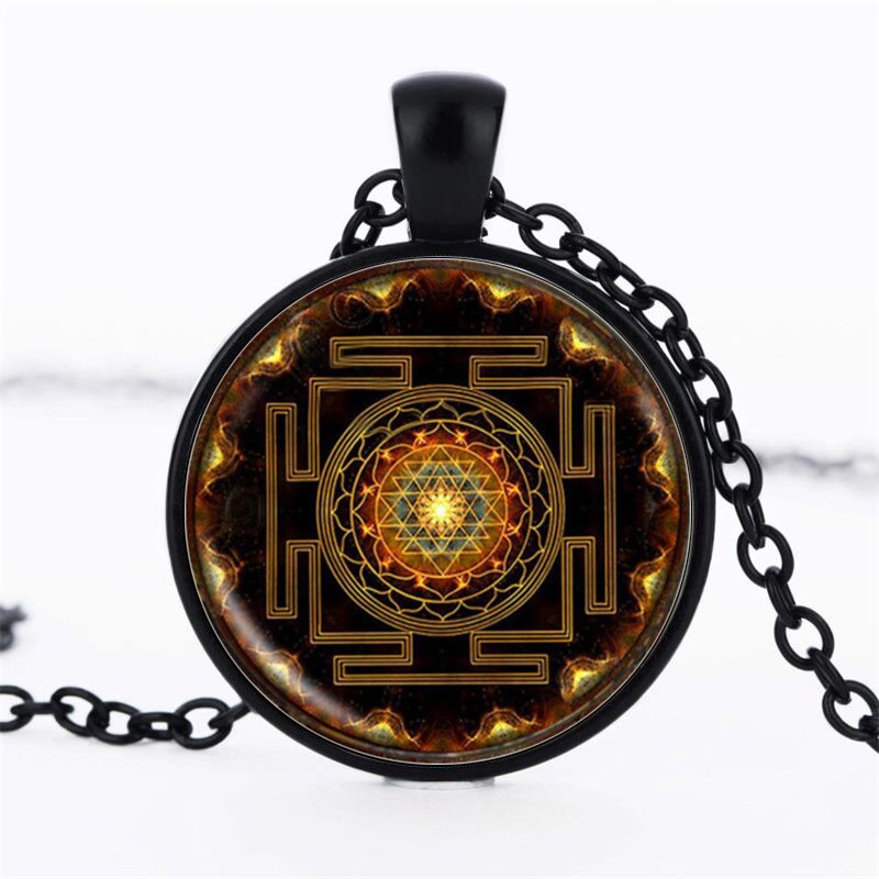 Chakra Spiritual Buddhist Sri Lanka Yantra Pendant Necklace