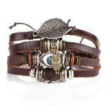 Leaf Feather Multilayer Leather Bracelet