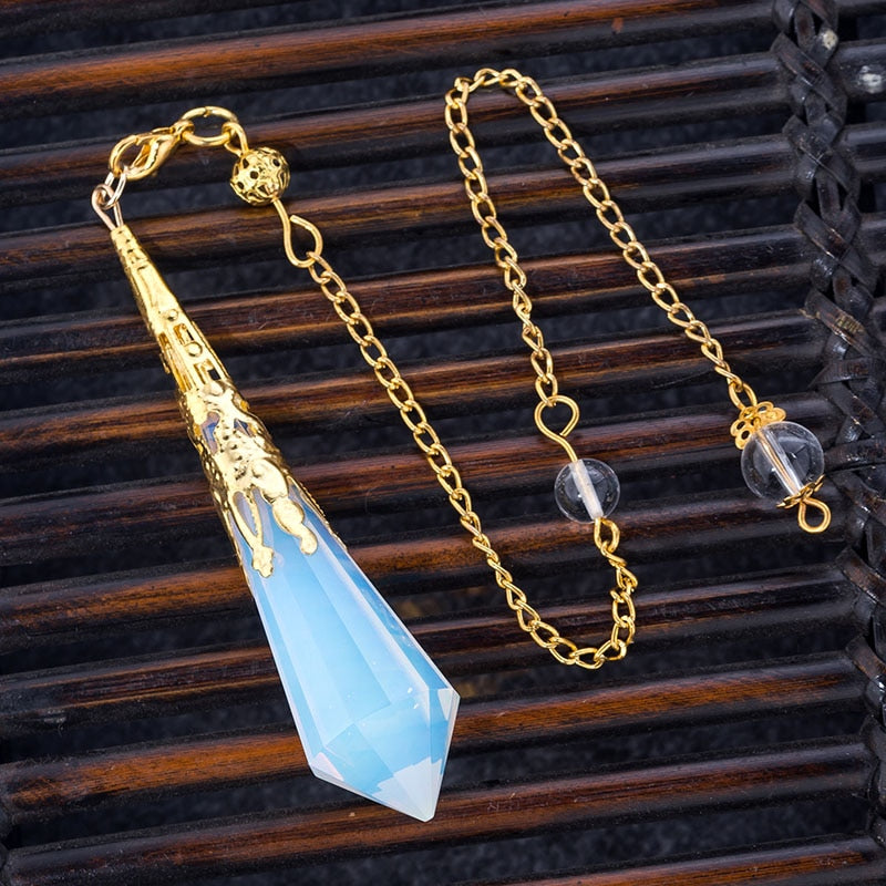 quartz Opalite opal pendulos sacred geometry healing crystals pendant