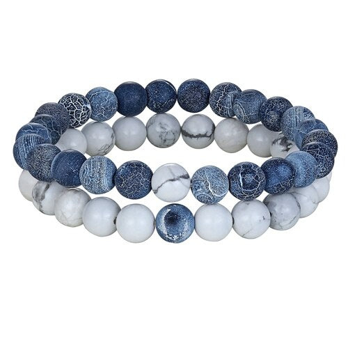 Couples Distance Bracelet Natural Stone Yoga Beaded Bracelet for Men Women