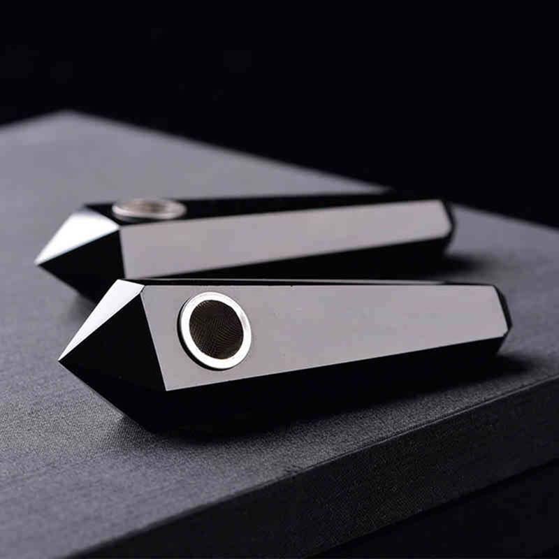 Natural Quartz Crystal Healing Obsidian Smoking Point Pipe