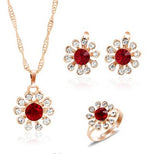 bridal gold color necklace earrings Ring