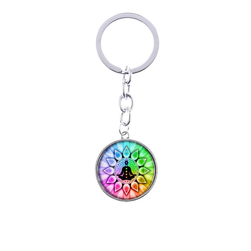 Cute Mixed Healing 7 Chakra Pray Keychain