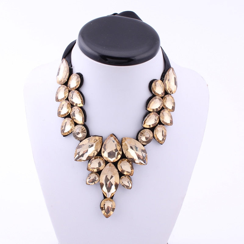 Water Drop Big Gem Bib Necklaces