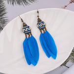 Bohemian Feather Tassel Earrings