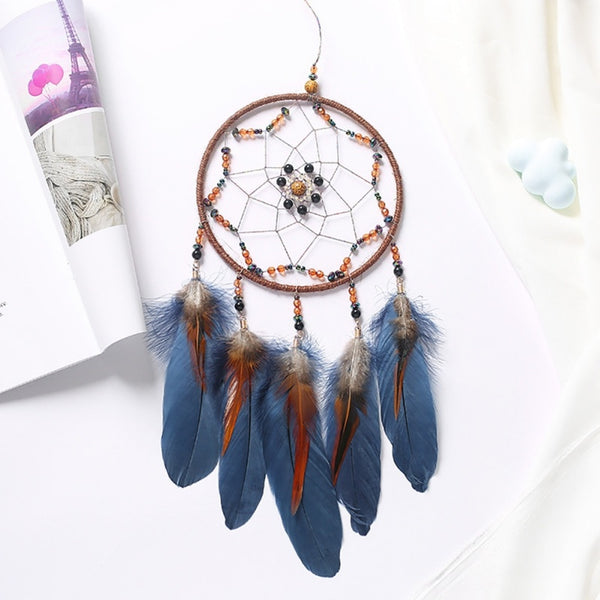 1Pcs Handmade Wind Chimes Dream Catcher Indian Style Woven Wall Hanging Decoration White Dreamcatcher Wedding Party Decor