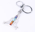 Reiki 7 Chakra Stones Keychain Tree of Life